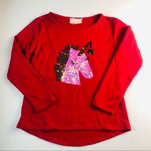 Girls unicorn sequined shirt.